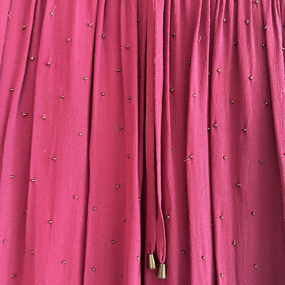 Free People Long Beaded Boho Burgundy Gown NWOT - Picture 4 of 9